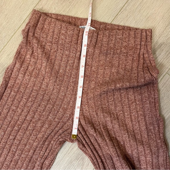 Zara Ribbed Knit Flare Pants - Size S - Picture 9 of 10